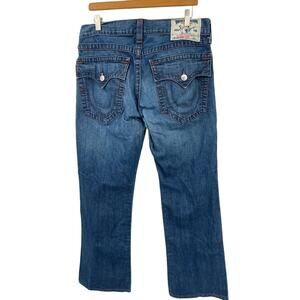 True Religion Bootcut Jeans Flap Pocket Tag reads size 33 waist measures 36"